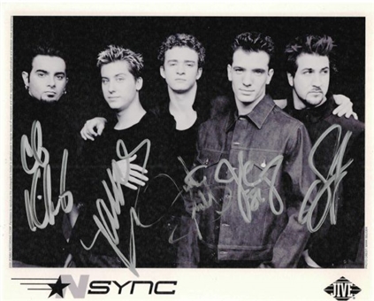 "N Sync Signed 8x10 Photo By All Five Members Including Justin Timberlake